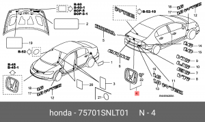 Эмблема 75701SNLT01 HONDA