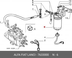 Топливный фильтр 7633000 ALFA FIAT LANCIA