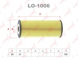 Фильтр масляный двигателя LO-1006 LYNXAUTO