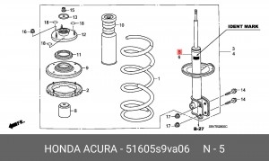 Амортизатор подвески 51605S9VA06 HONDA