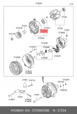 Подшипник генератора 3733402500 MOBIS
