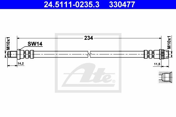 Тормозной шланг 24.5111-0235.3 ATE