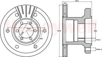 Тормозной диск 567124B BENDIX JURID