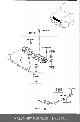 Рама фары BC1M507K050 MAZDA