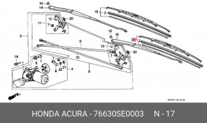 Щетка стеклоочистителя 76630SE0003 HONDA