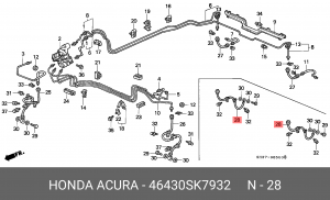 Тормозной шланг 46430SK7932 HONDA