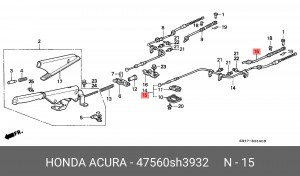 Трос, стояночная тормозная система 47560SH3932 HONDA