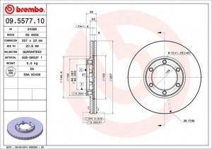 Тормозной диск 09.5577.10 BREMBO