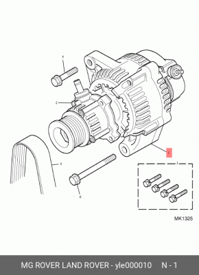 Генератор YLE000010 MG ROVER LAND ROVER