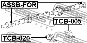 Опора карданного вала TCB-020 FEBEST