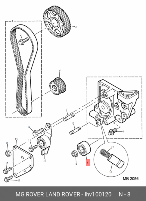 Паразитный / Ведущий ролик, зубчатый ремень LHV100120 MG ROVER LAND ROVER