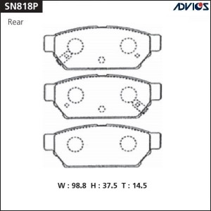 Колодки тормозные дисковые SN818P ADVICS