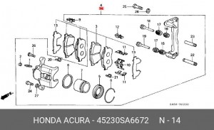 Тормозной суппорт 45230SA6672 HONDA