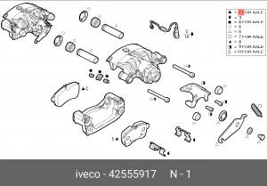 Комплект тормозных колодок, диско 42555917 IVECO