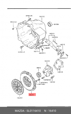 Нажимной диск сцепления SL0116410 MAZDA