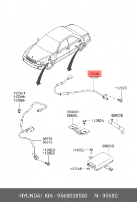 Датчик, частота вращения колеса 95680-38500 HYUNDAI KIA