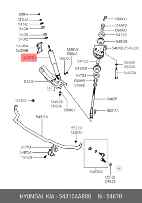 Амортизатор подвески 543104A800 HYUNDAI KIA