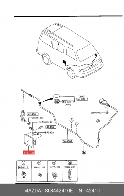 Лючок бензобака S08442410E MAZDA