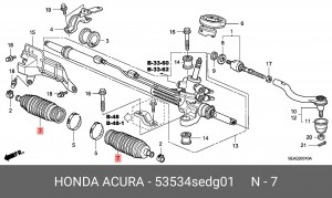 Комплект пылника, рулевое управление 53534SEDG01 HONDA