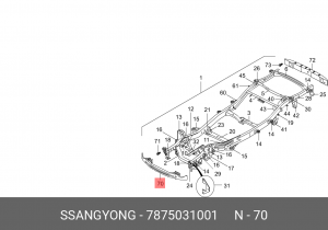 Усилитель бампера 7875031001 SSANG YONG