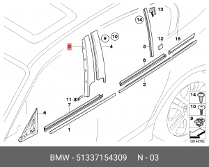Накладка двери 51 33 7 154 309 BMW