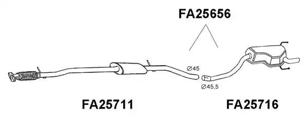 Глушитель выхлопных газов конечный FA25656 VENEPORTE