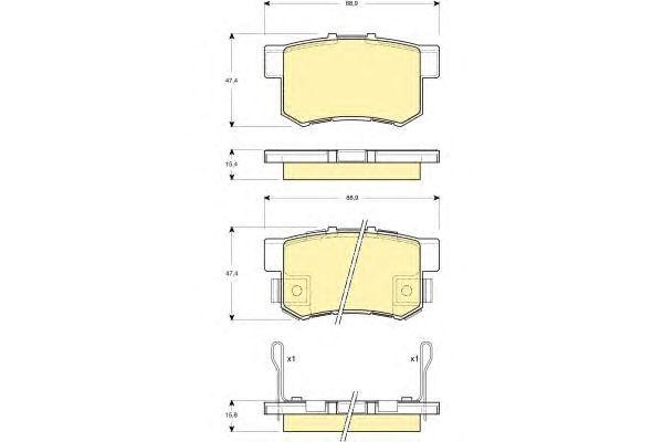 Комплект тормозных колодок, диско 6132699 GIRLING