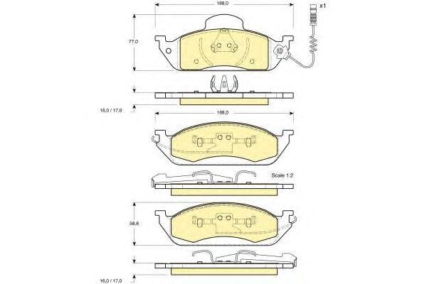 Комплект тормозных колодок, диско 6113785 GIRLING