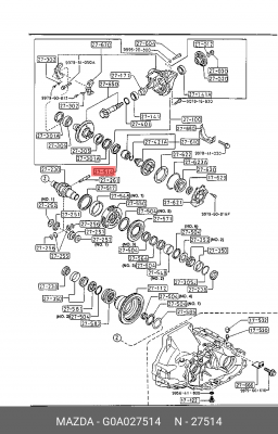 Уплотняющее кольцо, дифференциал G0A0-27-514 MAZDA