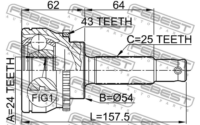 ШРУС 0410-033A43 FEBEST