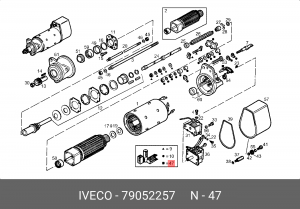 Угольная щетка, стартер 79052257 IVECO