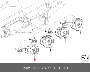 Кнопка Старт Стоп 61 31 6 949 913 BMW