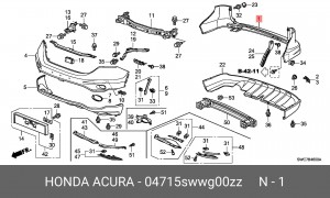 Бампер задний 04715SWWG00ZZ HONDA