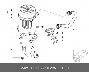 Насосный модуль дополнительного воздуха 11 72 7 520 225 BMW