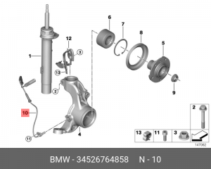 Датчик, частота вращения колеса 34 52 6 764 858 BMW