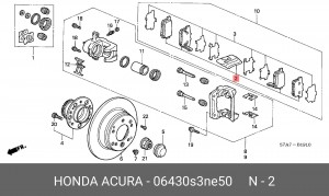 Комплект тормозных колодок, диско 06430S3NE50 HONDA