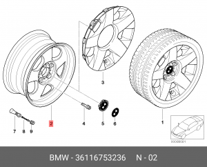 Диск колеса 36 11 6 753 236 BMW