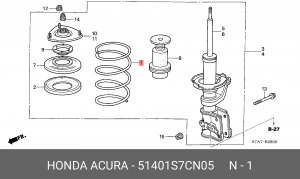 Пружина подвески 51401S7CN05 HONDA