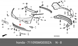 Заглушка бампера 71109SMGE00ZA HONDA