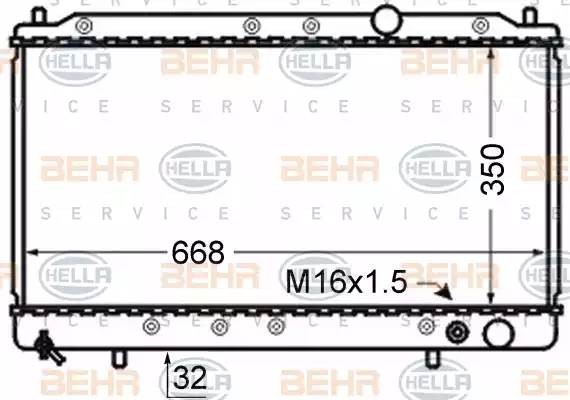 Радиатор, охлаждение двигател 8MK376724771 HELLA
