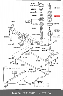 Пружина подвески B23D28011 MAZDA