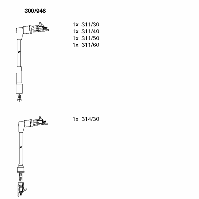 Ккомплект проводов зажигания 300/946 BREMI