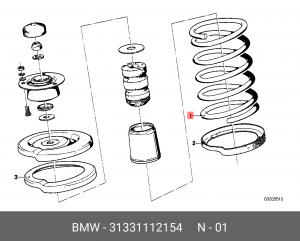 Пружина ходовой части 31 33 1 112 154 BMW