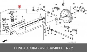 Главный тормозной цилиндр 46100SM4033 HONDA