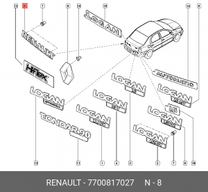 Эмблема 7700817027 RENAULT