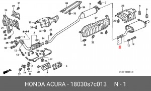 Глушитель выхлопных газов конечный 18030S7C013 HONDA