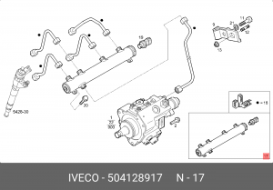 Распределительный трубопровод, топливо 504128917 IVECO