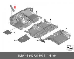 Подставка для ног 51 47 7 216 994 BMW