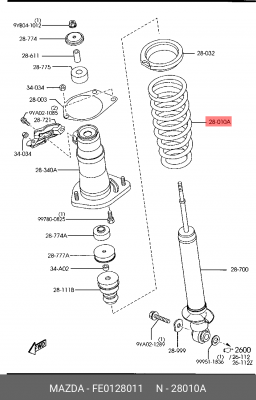 Пружина ходовой части FE0128011 MAZDA