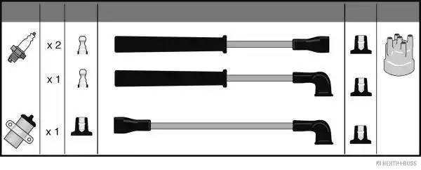 Ккомплект проводов зажигания J5386012 H B JAKOPARTS NIPPARTS